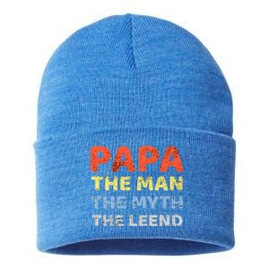 Grandpa Papa Father The Myth Legend Funny Birthday Gift Sustainable Knit Beanie