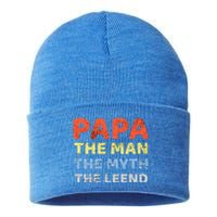 Grandpa Papa Father The Myth Legend Funny Birthday Gift Sustainable Knit Beanie