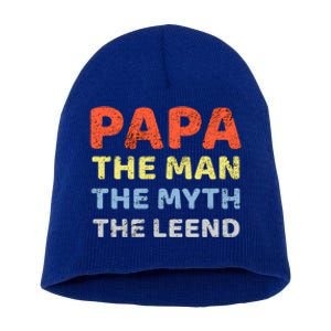 Grandpa Papa Father The Myth Legend Funny Birthday Gift Short Acrylic Beanie