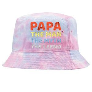 Grandpa Papa Father The Myth Legend Funny Birthday Gift Tie-Dyed Bucket Hat