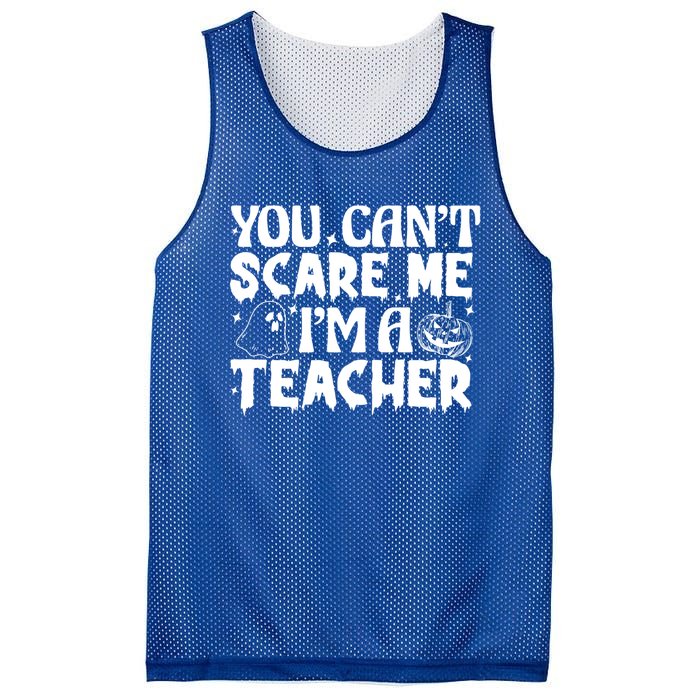 Ghost Pumpkin Funny Halloween You Cant Scare Me Im A Teacher Gift Mesh Reversible Basketball Jersey Tank