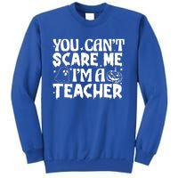 Ghost Pumpkin Funny Halloween You Cant Scare Me Im A Teacher Gift Tall Sweatshirt