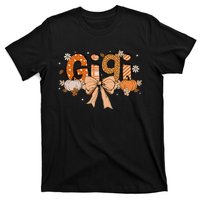 Gigi Pumpkin Fall Coquette Bow Thanksgiving T-Shirt