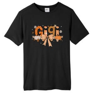 Gigi Pumpkin Fall Coquette Bow Thanksgiving Tall Fusion ChromaSoft Performance T-Shirt