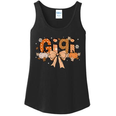 Gigi Pumpkin Fall Coquette Bow Thanksgiving Ladies Essential Tank