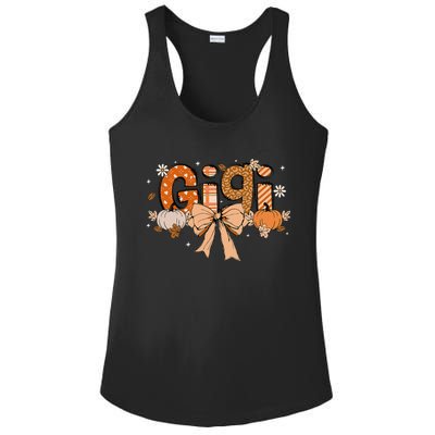 Gigi Pumpkin Fall Coquette Bow Thanksgiving Ladies PosiCharge Competitor Racerback Tank