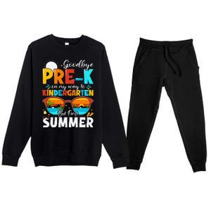 Goodbye Prek Graduation To Kindergarten Hello Summer Premium Crewneck Sweatsuit Set