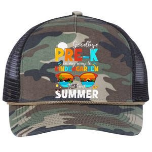 Goodbye Prek Graduation To Kindergarten Hello Summer Retro Rope Trucker Hat Cap