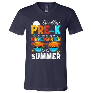 Goodbye Prek Graduation To Kindergarten Hello Summer V-Neck T-Shirt