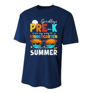 Goodbye Prek Graduation To Kindergarten Hello Summer Performance Sprint T-Shirt