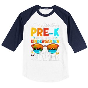 Goodbye Prek Graduation To Kindergarten Hello Summer Baseball Sleeve Shirt