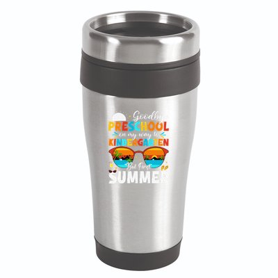 Goodbye Preschool Graduation To Kindergarten Hello Summer 16oz Travel Tumbler