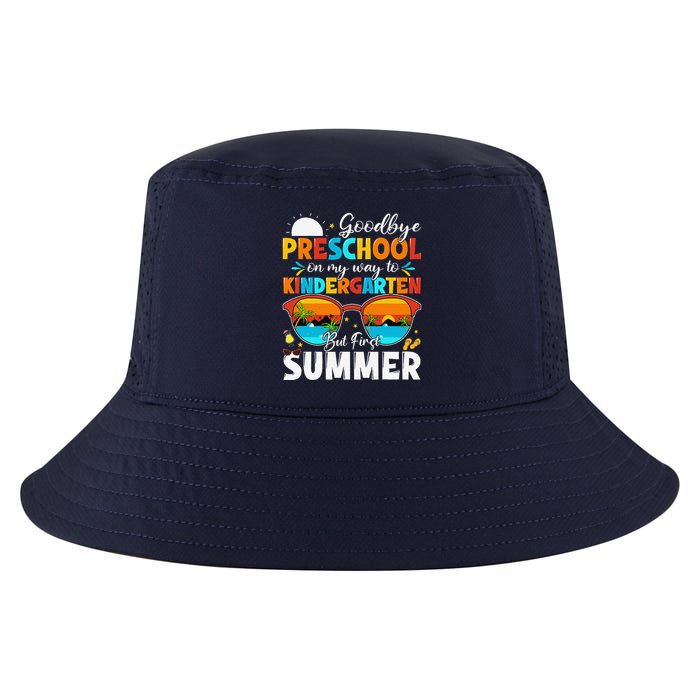 Goodbye Preschool Graduation To Kindergarten Hello Summer Cool Comfort Performance Bucket Hat