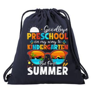 Goodbye Preschool Graduation To Kindergarten Hello Summer Drawstring Bag