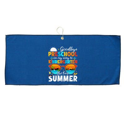 Goodbye Preschool Graduation To Kindergarten Hello Summer Large Microfiber Waffle Golf Towel