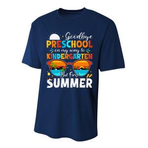 Goodbye Preschool Graduation To Kindergarten Hello Summer Performance Sprint T-Shirt