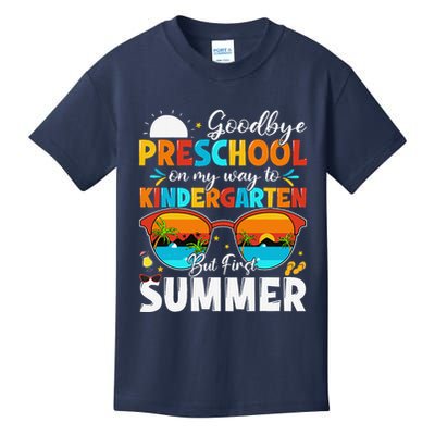 Goodbye Preschool Graduation To Kindergarten Hello Summer Kids T-Shirt