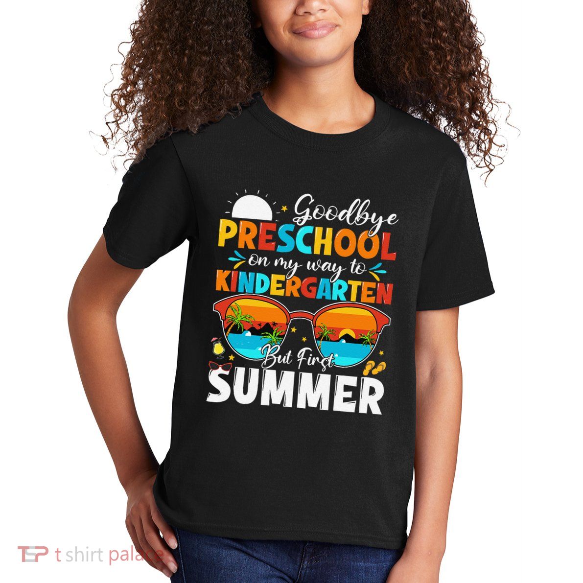 Goodbye Preschool Graduation To Kindergarten Hello Summer Kids T-Shirt