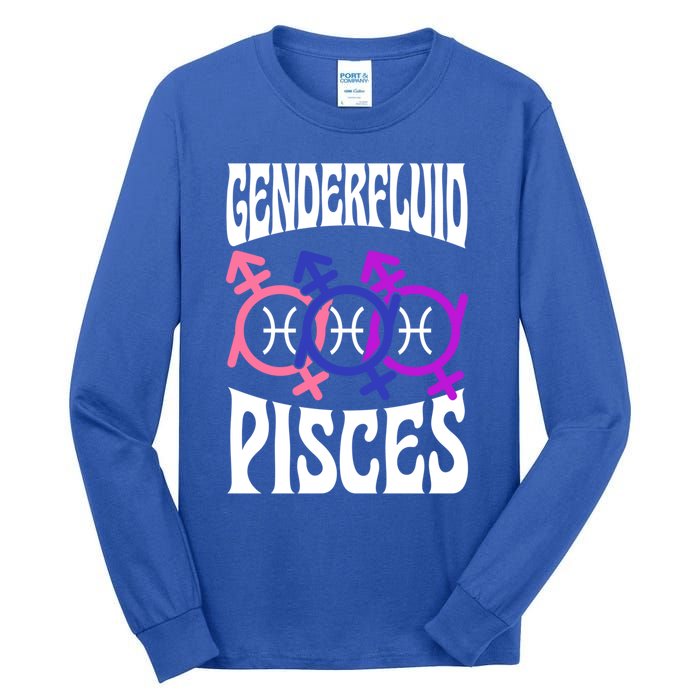 Genderfluid Pisces Genderfluid Pride Zodiac Horoscope Cool Gift Tall Long Sleeve T-Shirt