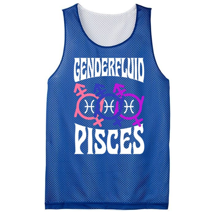 Genderfluid Pisces Genderfluid Pride Zodiac Horoscope Cool Gift Mesh Reversible Basketball Jersey Tank