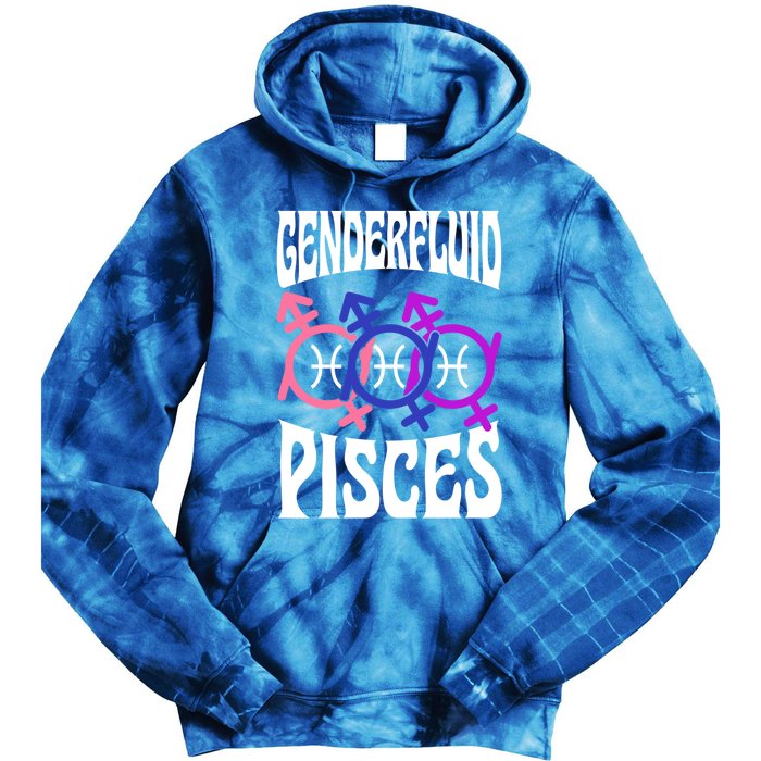 Genderfluid Pisces Genderfluid Pride Zodiac Horoscope Cool Gift Tie Dye Hoodie