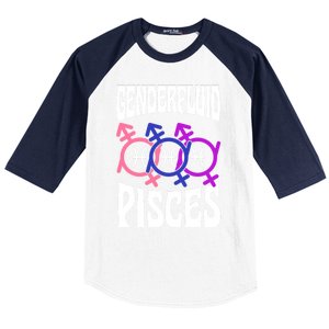 Genderfluid Pisces Genderfluid Pride Zodiac Horoscope Cool Gift Baseball Sleeve Shirt