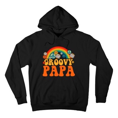 Groovy Papa Grandpa Tie Dye Hippie Rainbow Matching Family Hoodie