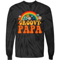 Groovy Papa Grandpa Tie Dye Hippie Rainbow Matching Family Tie-Dye Long Sleeve Shirt