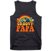 Groovy Papa Grandpa Tie Dye Hippie Rainbow Matching Family Tank Top