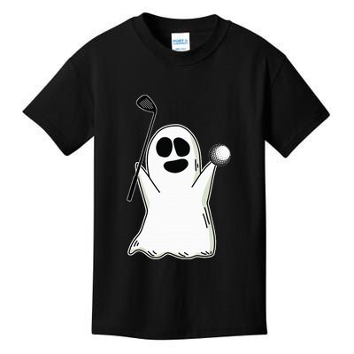 Ghost Playing Golf Lazy DIY Halloween Costume Funny Golfer Kids T-Shirt