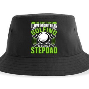 Golf Player Golfing Lover Stepdad Funny Stepdad Gift For Dad Father's Day Sustainable Bucket Hat