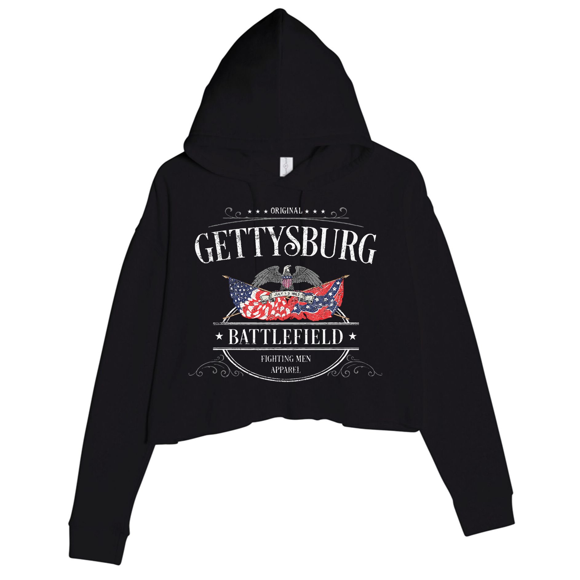 Gettysburg Pennsylvania Crop Fleece Hoodie