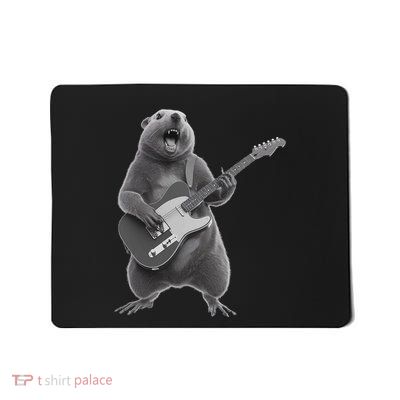 Groundhog Playing Guitar Rock Star Happy Groundhog Mousepad