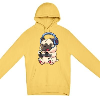 Gamer Pug Gaming Pugs Video Game Gift Premium Pullover Hoodie