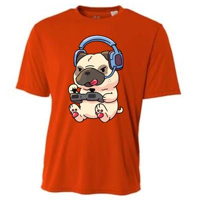 Gamer Pug Gaming Pugs Video Game Gift Cooling Performance Crew T-Shirt