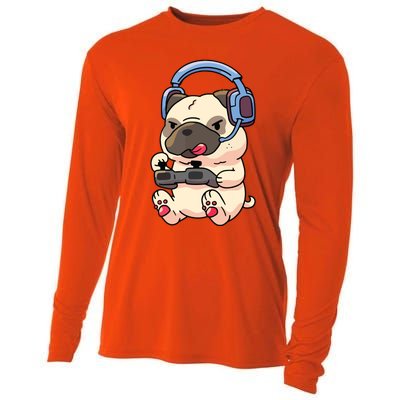 Gamer Pug Gaming Pugs Video Game Gift Cooling Performance Long Sleeve Crew