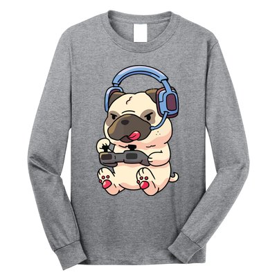 Gamer Pug Gaming Pugs Video Game Gift Long Sleeve Shirt