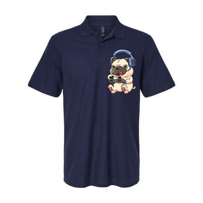 Gamer Pug Gaming Pugs Video Game Gift Softstyle Adult Sport Polo