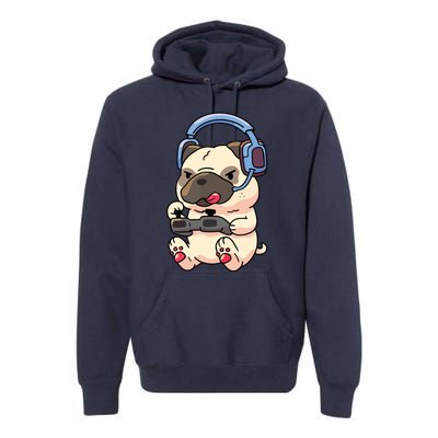 Gamer Pug Gaming Pugs Video Game Gift Premium Hoodie