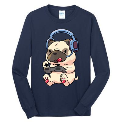 Gamer Pug Gaming Pugs Video Game Gift Tall Long Sleeve T-Shirt