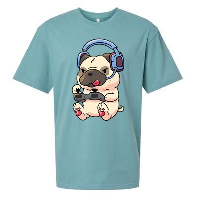 Gamer Pug Gaming Pugs Video Game Gift Sueded Cloud Jersey T-Shirt