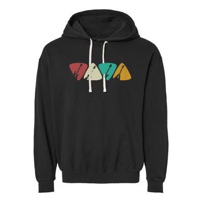 Guitar Pick Gift For Guitarist Retro Vintage Garment-Dyed Fleece Hoodie