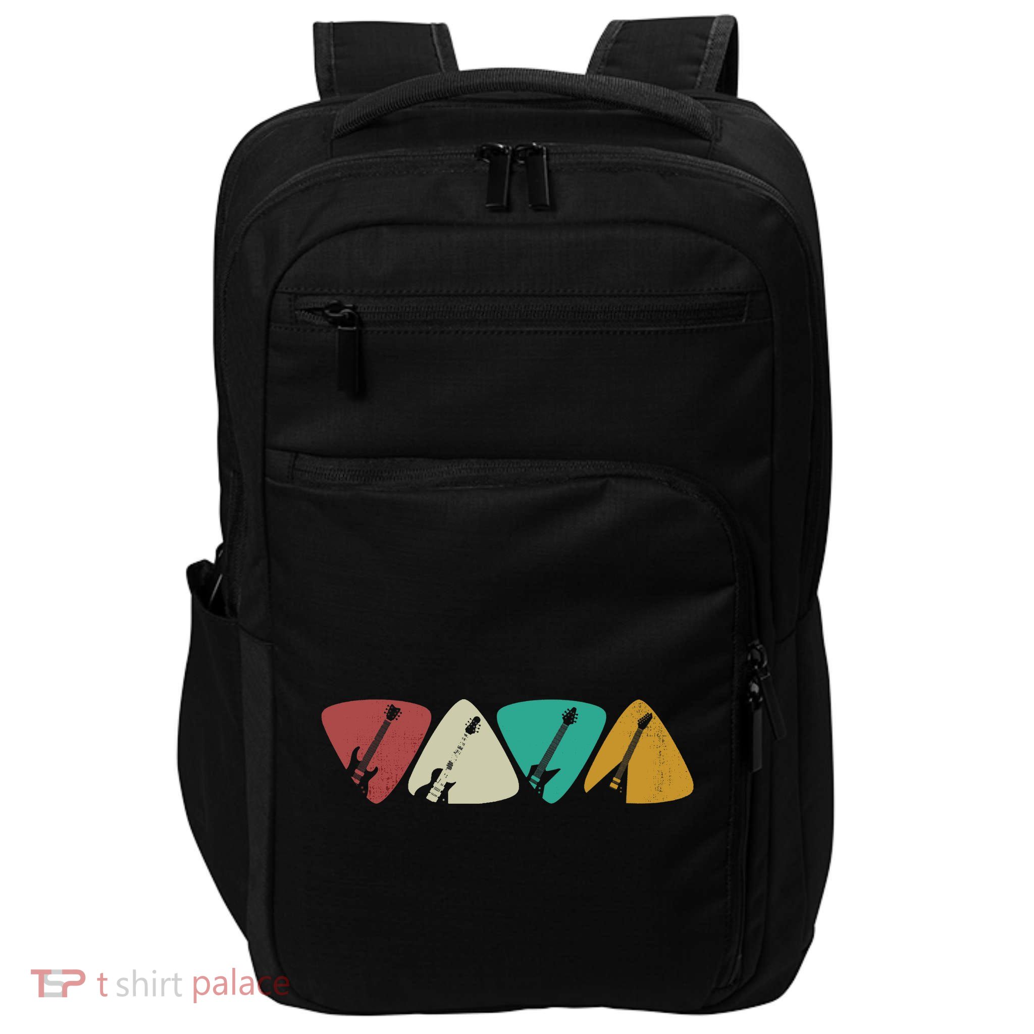 Guitar Pick Gift For Guitarist Retro Vintage Impact Tech Backpack