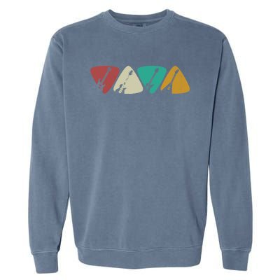 Guitar Pick Gift For Guitarist Retro Vintage Garment-Dyed Sweatshirt