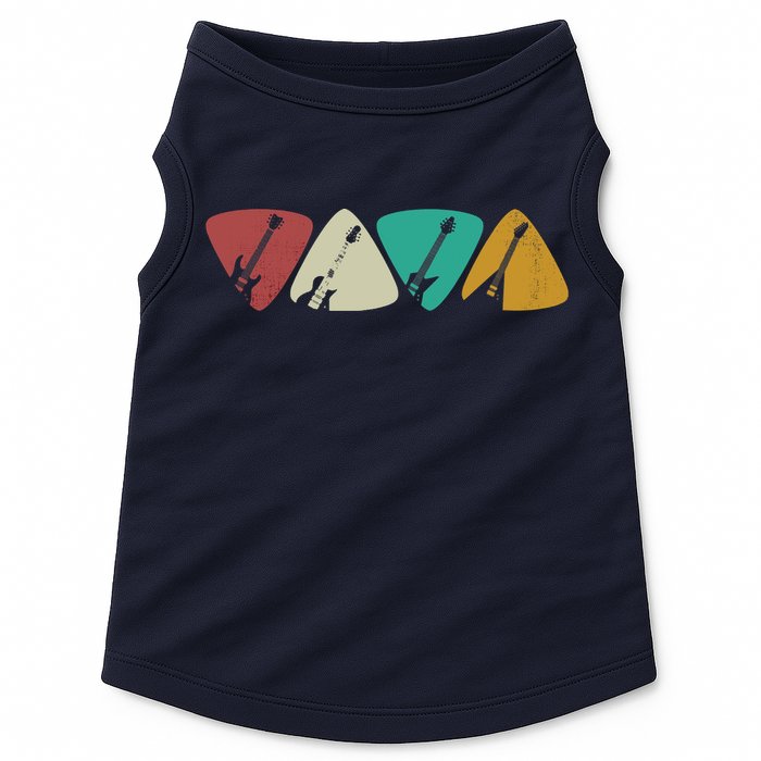 Guitar Pick Gift For Guitarist Retro Vintage Doggie Tank