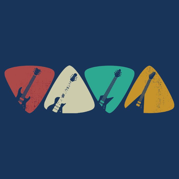 Guitar Pick Gift For Guitarist Retro Vintage Doggie Tank