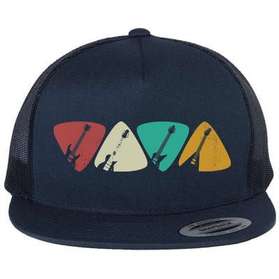 Guitar Pick Gift For Guitarist Retro Vintage Flatbill Hat