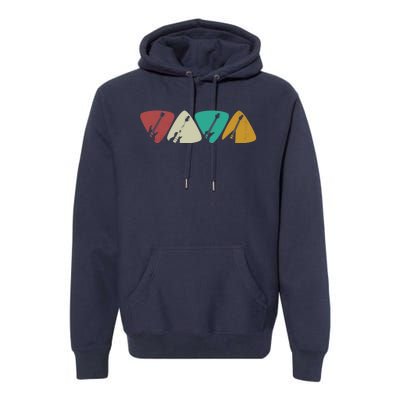 Guitar Pick Gift For Guitarist Retro Vintage Premium Hoodie