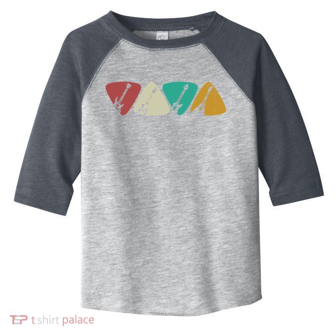 Guitar Pick Gift For Guitarist Retro Vintage Toddler Fine Jersey T-Shirt