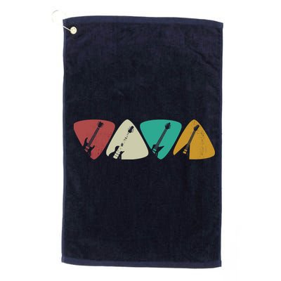 Guitar Pick Gift For Guitarist Retro Vintage Golf Towel